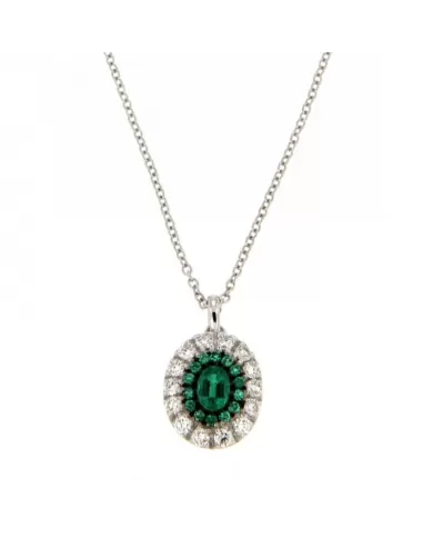 Collana con Diamanti 0,28 ct e Smeraldi 0,38 ct