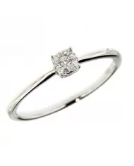 Anello Oro Bianco con Diamanti 0,06 ct