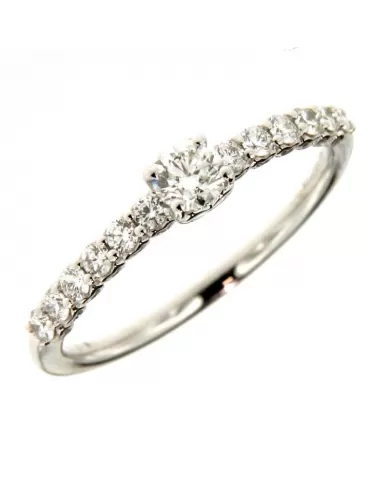 Anello in Oro Bianco con Diamanti 0,18 ct