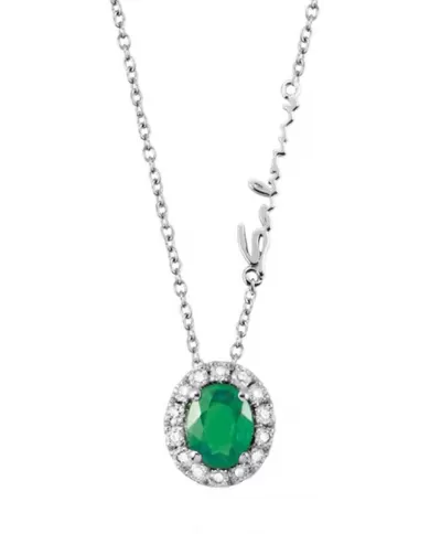 Collana Diamanti 0,09 ct e Smeraldo 0,29 ct