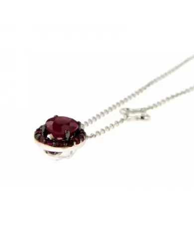 Collana Diamanti 0,02ct e Rubini 1,14ct