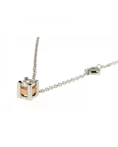 Collana in oro rosa con diamanti 0,25ct