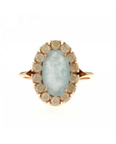 Anello in Oro Rosa con Acquamarina Milk