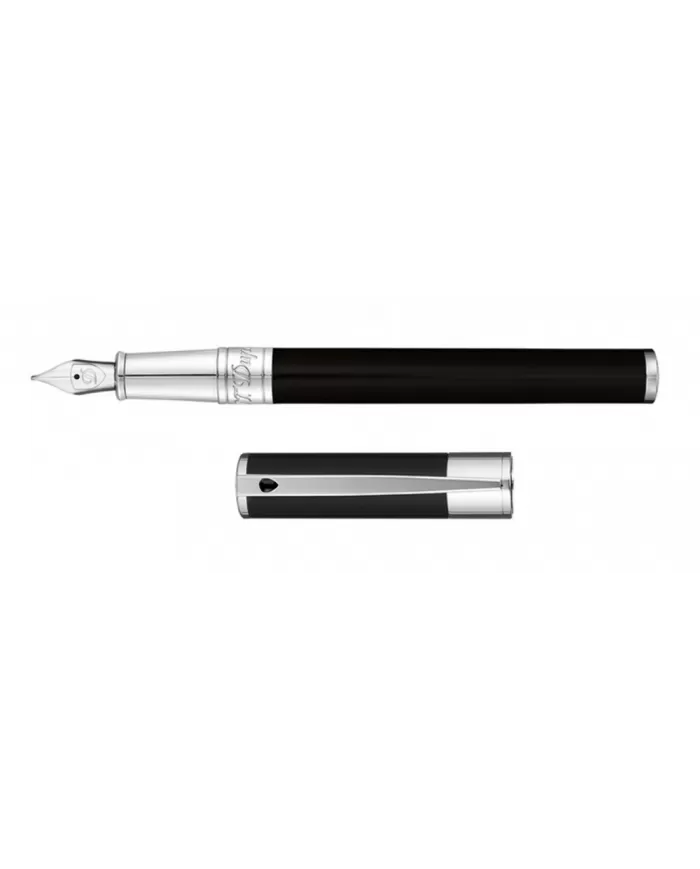 D-Initial penna stilografica Nera e Cromata S.T. Dupont