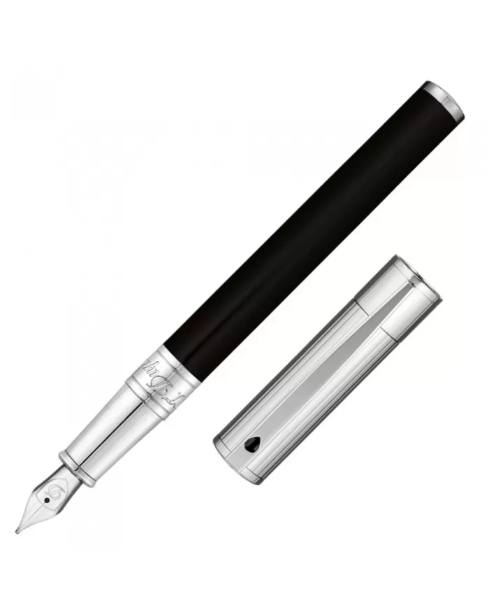 D-Initial penna stilografica Duo Tone Nera e Cromata S.T. Dupont