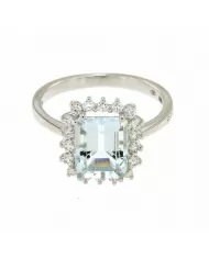 Anello Capri diamante 0,36ct e acquamarina Salvini