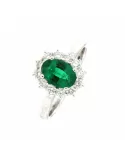 Anello diamanti 0,50 ct e smeraldo 1,12 ct