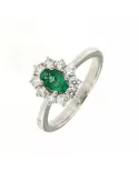 Anello con smeraldo 0,45ct e diamanti 0,45ct
