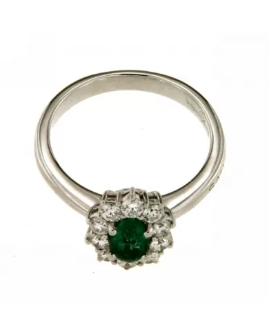 Anello con smeraldo 0,45ct e diamanti 0,45ct Salvini
