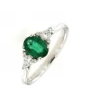 Anello con smeraldo 0,76ct e diamanti 0,20ct