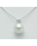 Collana con perla 7,5/8 e diamanti 0,028