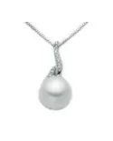 Collana con perla 8,5/9 e diamanti 0,043 ct