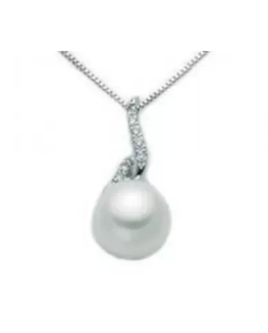Collana con perla 8,5/9 e diamanti 0,043 ct Miluna