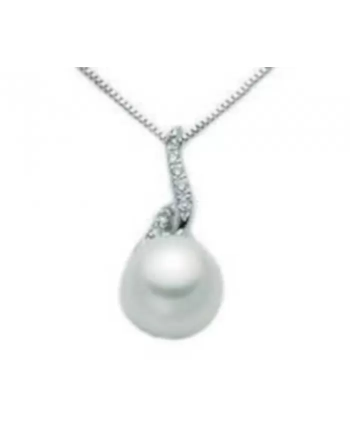 Collana con perla 8,5/9 e diamanti 0,043 ct Miluna