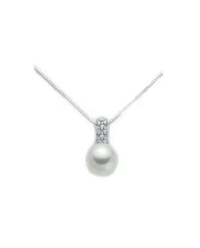 Collana con perla 8,5/9 e diamanti 0,056 ct Miluna