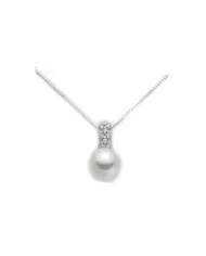 Collana con perla 8,5/9 e diamanti 0,056 ct Miluna