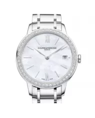 Classima Quarzo 31 mm Madreperla e diamanti 0,24 ct Baume & Mercier...