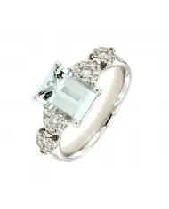 Anello Diamanti 0,28ct e Acquamarina 2,36ct ReCarlo