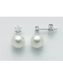 Orecchini con perle 7,5/8 e diamanti 0,078ct