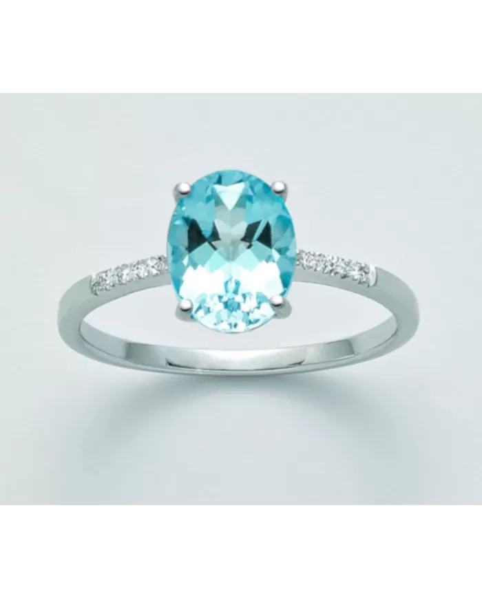 Anello Topazio e diamanti 0,036 ct