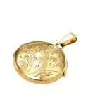 Ciondolo portafoto tondo in oro giallo