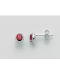 Orecchini Rubino e diamanti 0,084 ct
