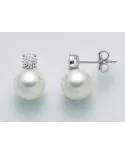 Orecchini perle 8,5/9 e diamanti 0,06ct