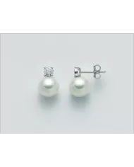 Orecchini perle 8,5/9 e diamanti 0,06ct Miluna