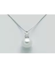 Collana perla 8,5/9 e diamante 0,03 ct Miluna