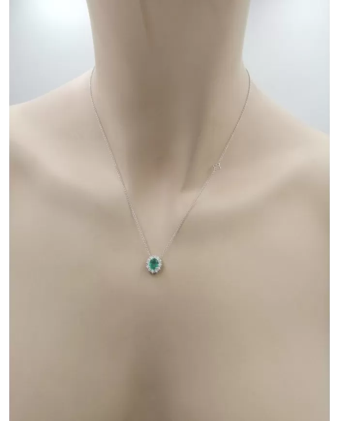Girocollo con Smeraldo 0,79 ct e diamanti ReCarlo
