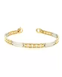 Bracciale a piastra in oro bianco e giallo