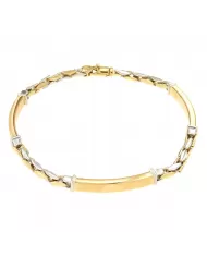 Bracciale a piastra in oro bianco e giallo Spagnoletti 1945