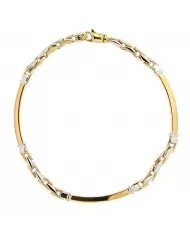 Bracciale a piastra in oro bianco e giallo Spagnoletti 1945