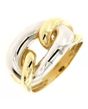 Anello oro giallo e bianco