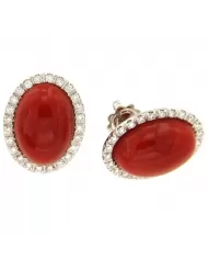 Orecchini Corallo Rosso e diamanti 0,70 ct Spagnoletti 1945