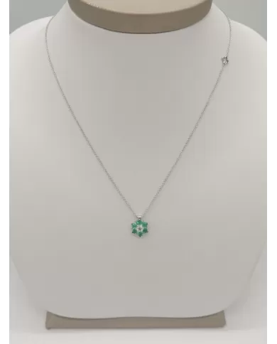 Girocollo con Smeraldi 0,48 ct e diamanti 0,24 ct ReCarlo