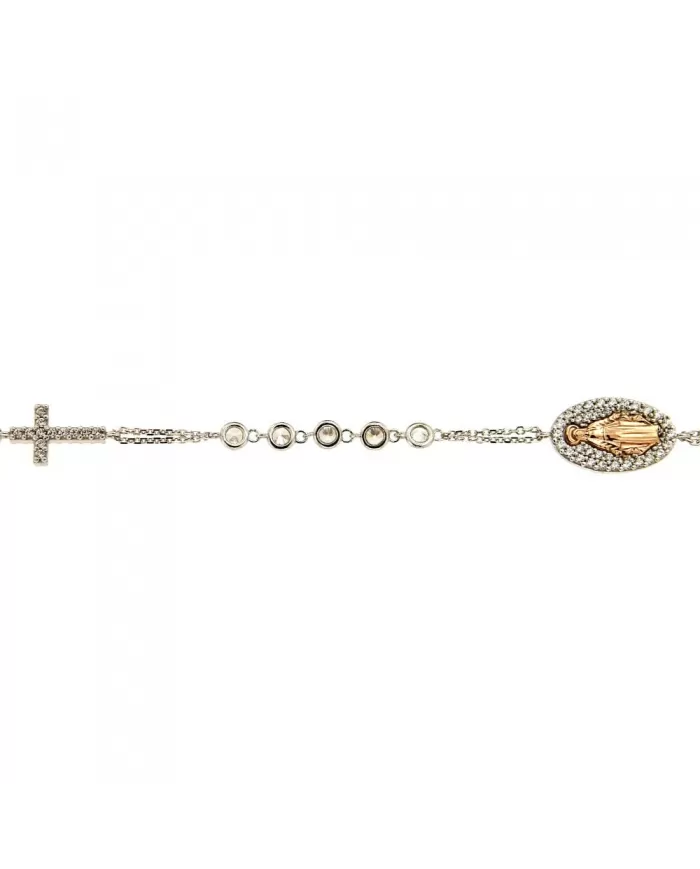 Bracciale rosario oro bianco e cubic Zirconia Spagnoletti 1945