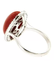 Anello Corallo Rosso e diamanti 0,35 ct Spagnoletti 1945