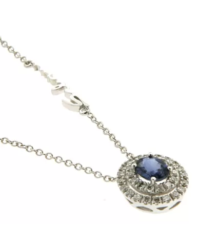 Collana Dora Zaffiro 0,45ct e Diamanti 0,23 ct Salvini