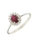 Anello Tormalina Rossa e cubic zirconia