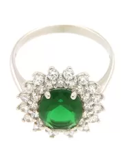 Anello Tormalina Verde e cubic zirconia Spagnoletti 1945