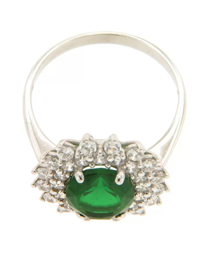 Anello Tormalina Verde e cubic zirconia Spagnoletti 1945