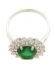 Anello Tormalina Verde e cubic zirconia Spagnoletti 1945