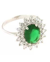 Anello Tormalina Verde e cubic zirconia Spagnoletti 1945