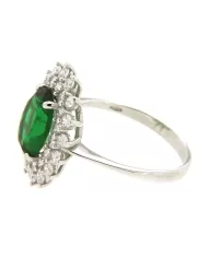 Anello Tormalina Verde e cubic zirconia Spagnoletti 1945