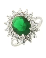 Anello Tormalina Verde e cubic zirconia Spagnoletti 1945