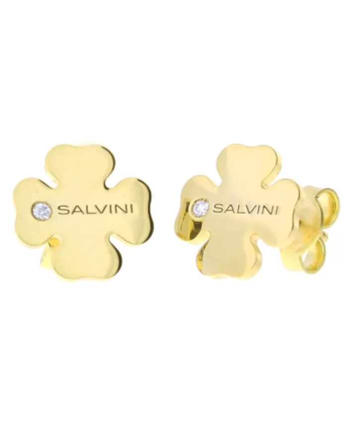 Orecchini Minimal Pop Quadrifoglio oro Giallo Salvini