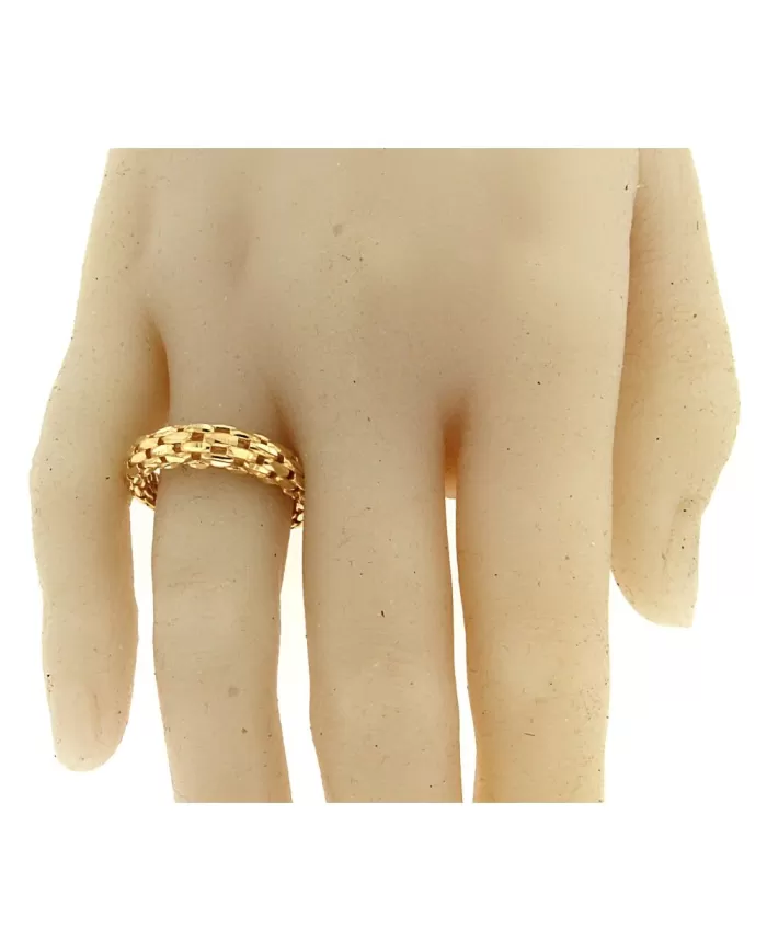 Anello a maglia riso in oro giallo Spagnoletti 1945