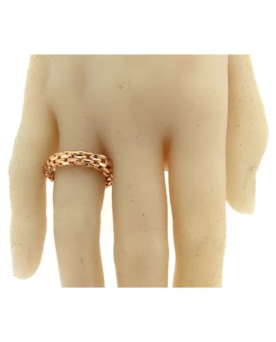 Anello a maglia riso in oro rosa Spagnoletti 1945