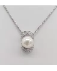 Girocollo perla giapponese e diamanti 0,34 ct Salvini